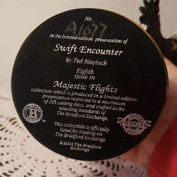 Vtg 2004 Bradford Exchange "Swift Encounter" from Majestic Flights Collection - Picture 9 of 9